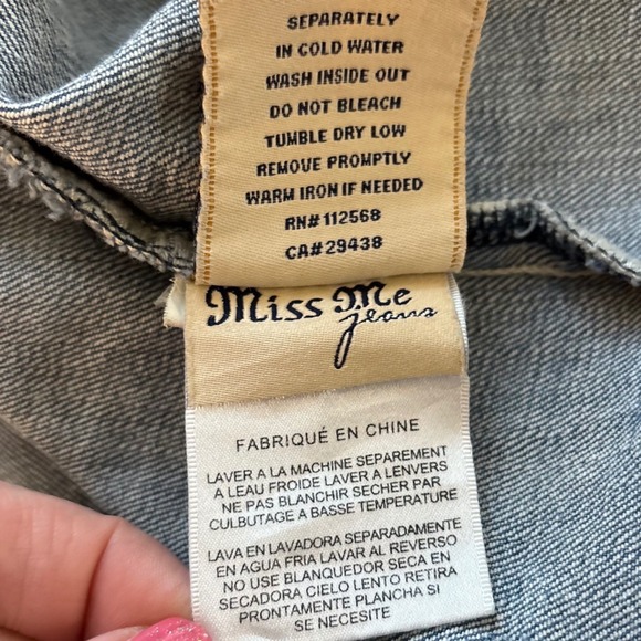 Miss Me Y2K Rhinestone American Flag Distressed Denim Vest Med Festival Cowgirl - Picture 13 of 14